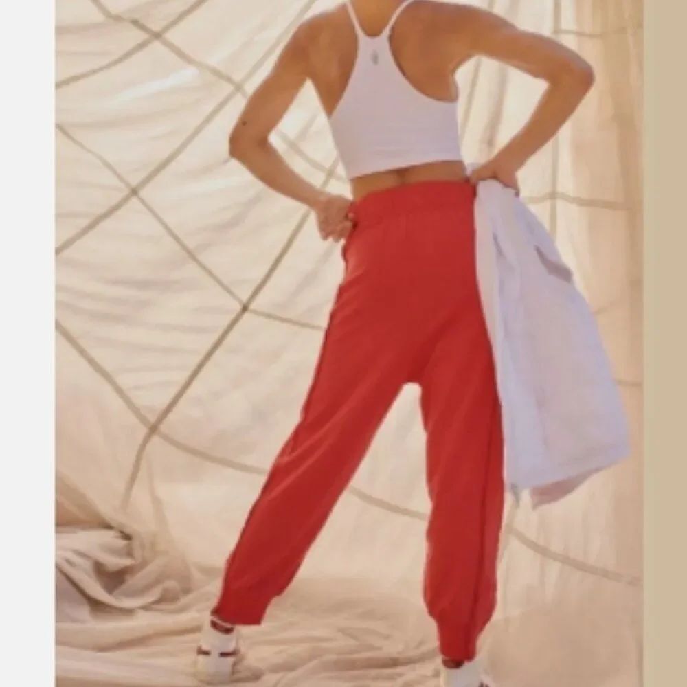Like New!FP Movement Free People Where The Wind Blows Jogger Sweatpants Red in L